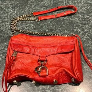 REBECCA MINKOFF Mini Mac Crossbody Bag (Red, Gold hardware)